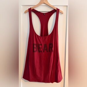 Men’s MistrBear Gym Tank Top - Red Size 3XL - Rhinestone “Bear”
